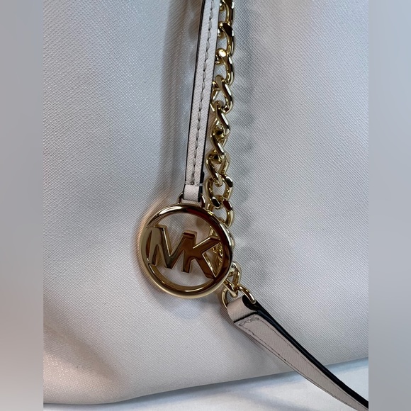 Michael Kors Teagan Pebbled Leather Shoulder Bag, Ivory - Picture 12 of 12